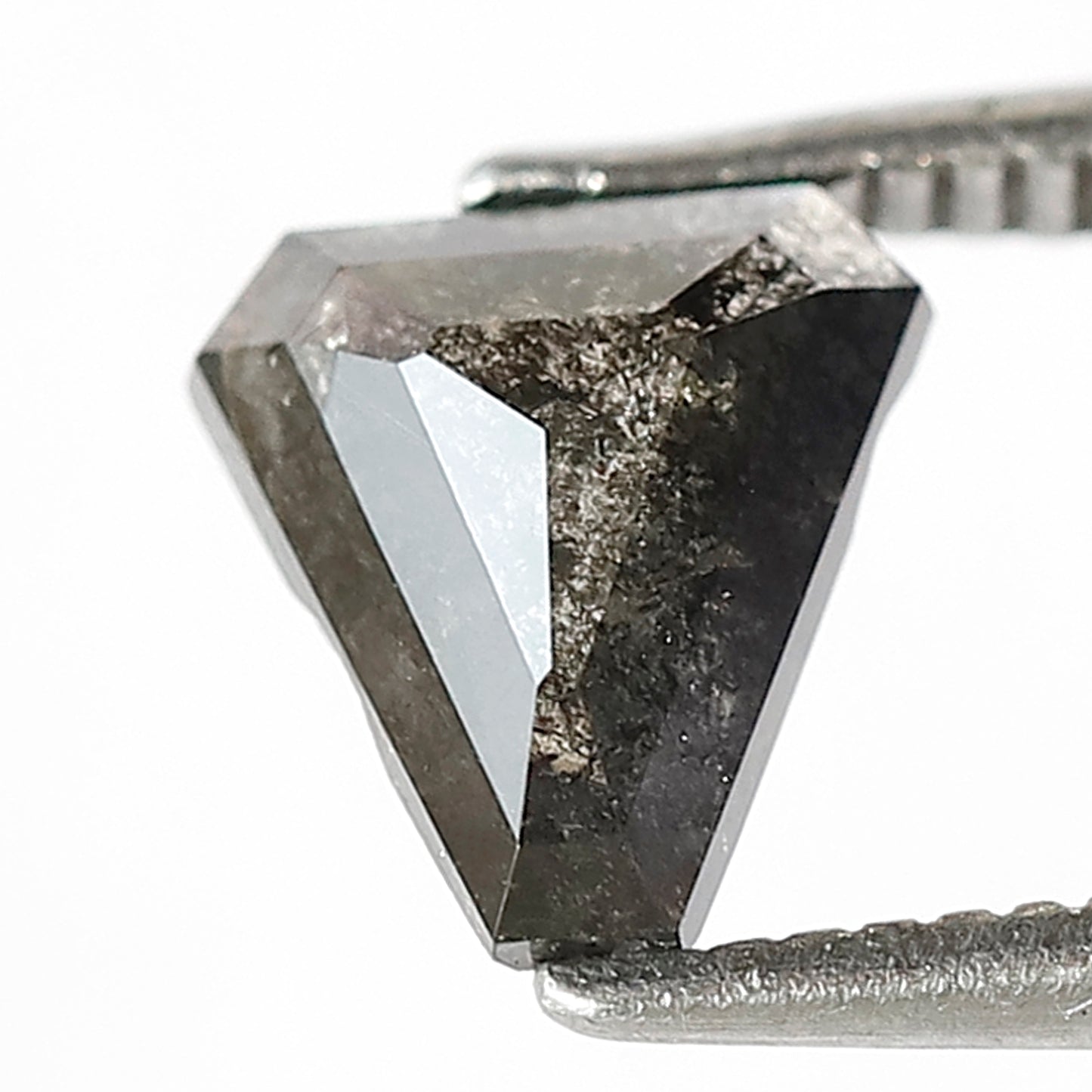 0.87 CT Coffin Shape Salt and Pepper Diamond | Grey Black Galaxy Diamond | Natural Loose Rustic Diamond | Gothic Engagement Ring Stone