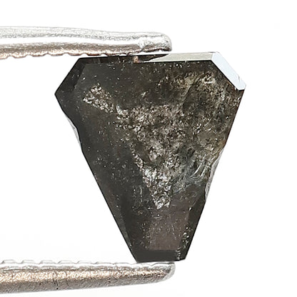 0.87 CT Coffin Shape Salt and Pepper Diamond | Grey Black Galaxy Diamond | Natural Loose Rustic Diamond | Gothic Engagement Ring Stone