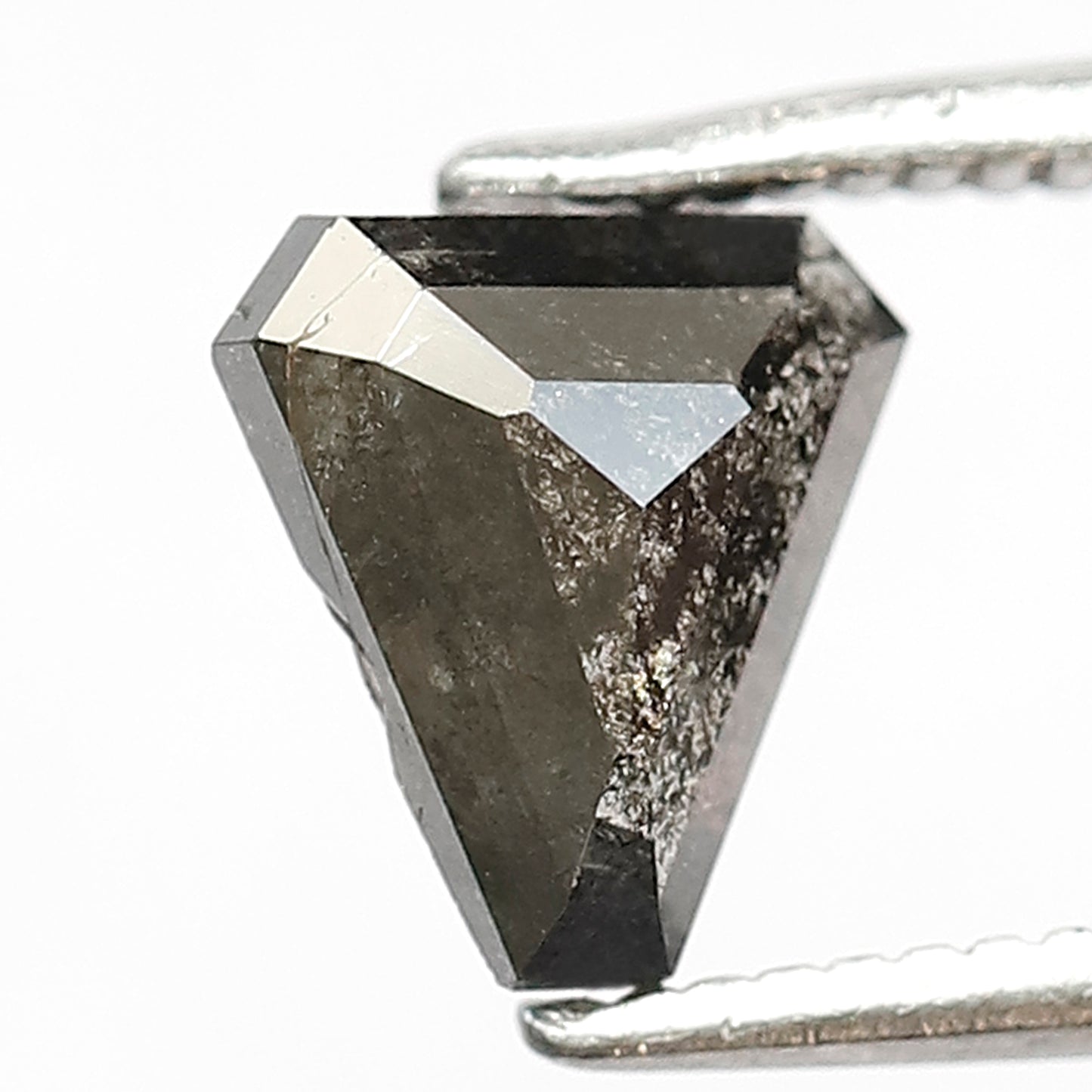 0.87 CT Coffin Shape Salt and Pepper Diamond | Grey Black Galaxy Diamond | Natural Loose Rustic Diamond | Gothic Engagement Ring Stone