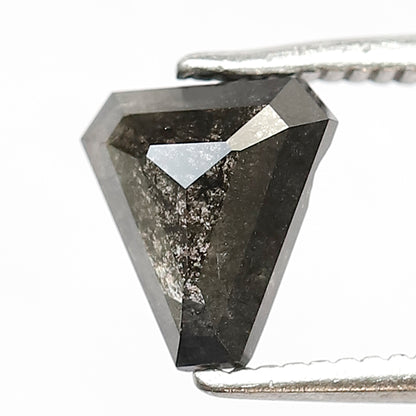 0.87 CT Coffin Shape Salt and Pepper Diamond | Grey Black Galaxy Diamond | Natural Loose Rustic Diamond | Gothic Engagement Ring Stone