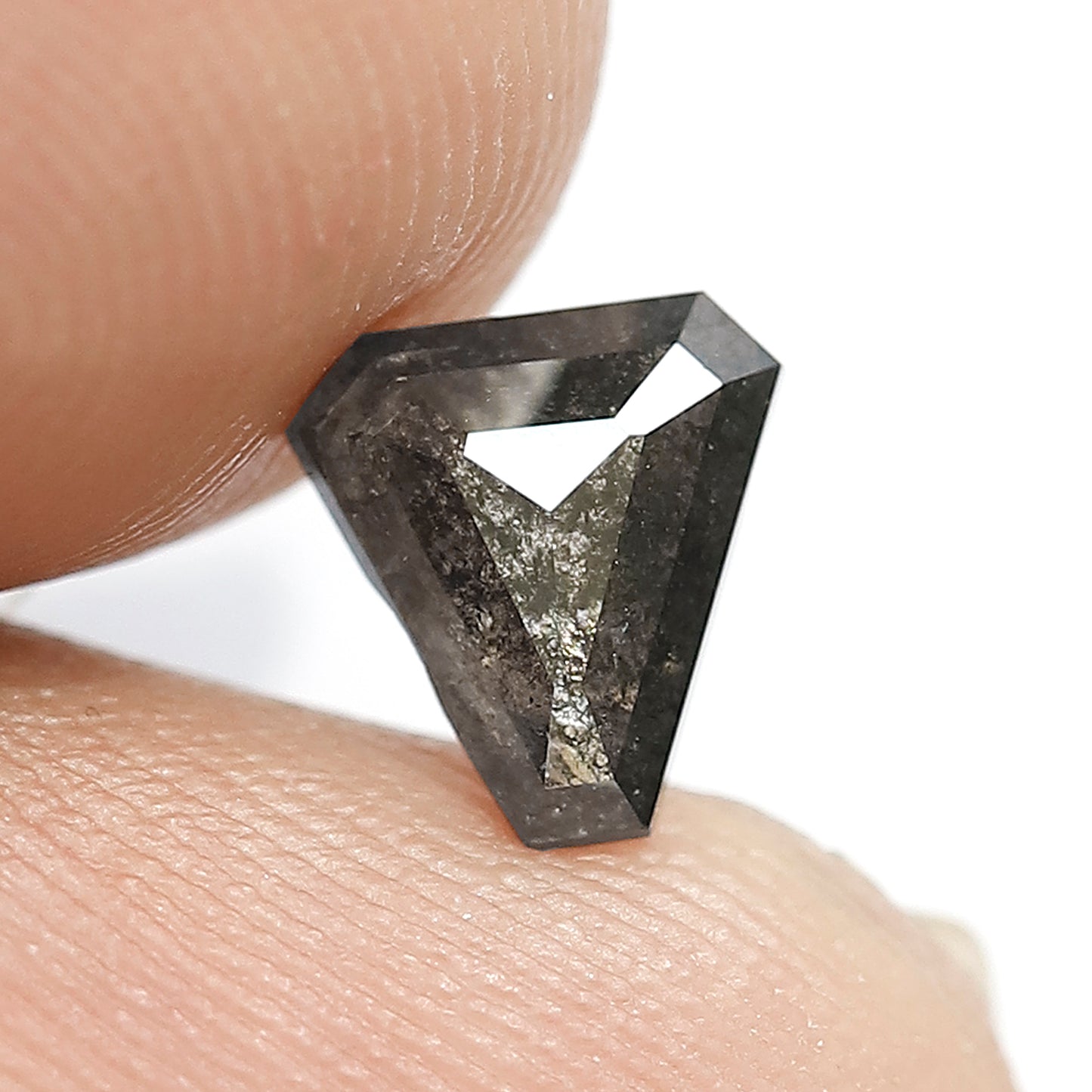 0.87 CT Coffin Shape Salt and Pepper Diamond | Grey Black Galaxy Diamond | Natural Loose Rustic Diamond | Gothic Engagement Ring Stone