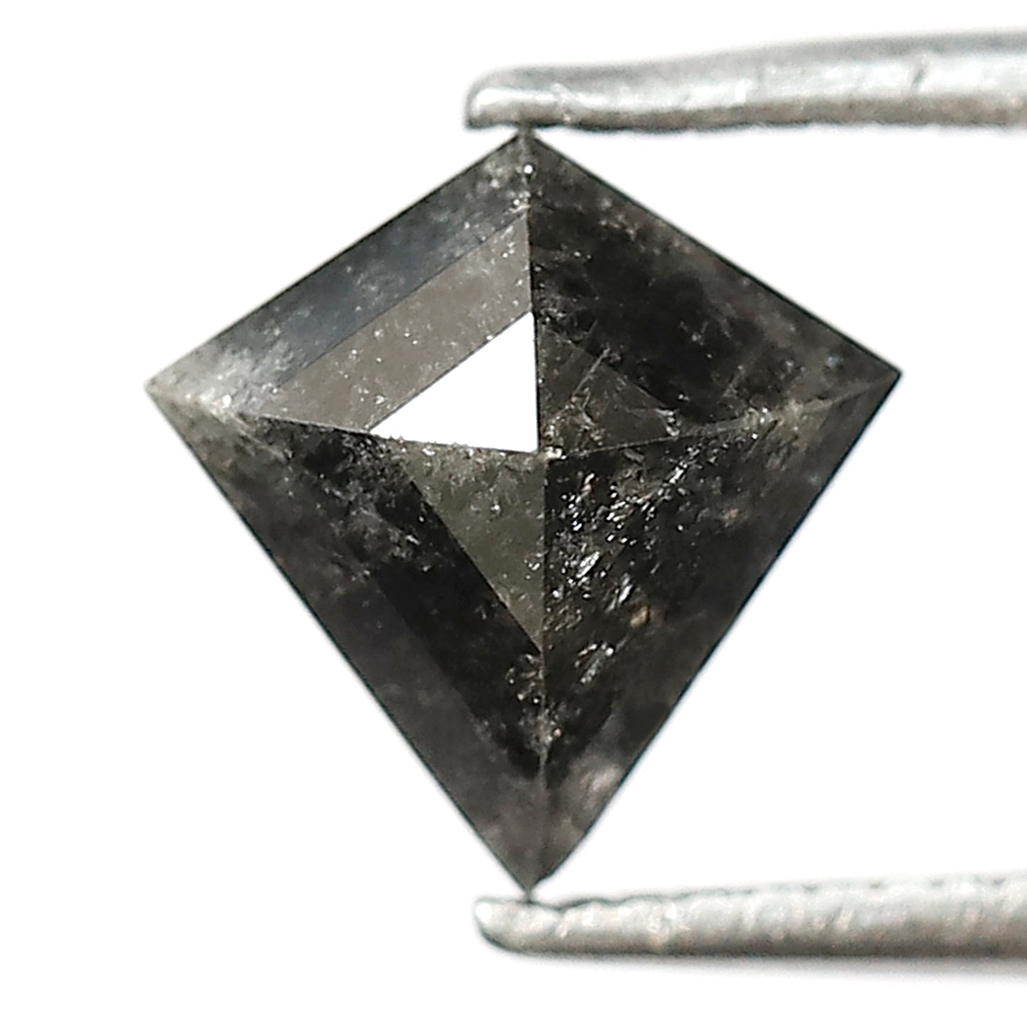 1.34 CT Kite Shape Salt and Pepper Diamond | Natural Grey Black Loose Diamond | Geometric Rustic Engagement Ring Stone | 7.7 x 7.6 MM
