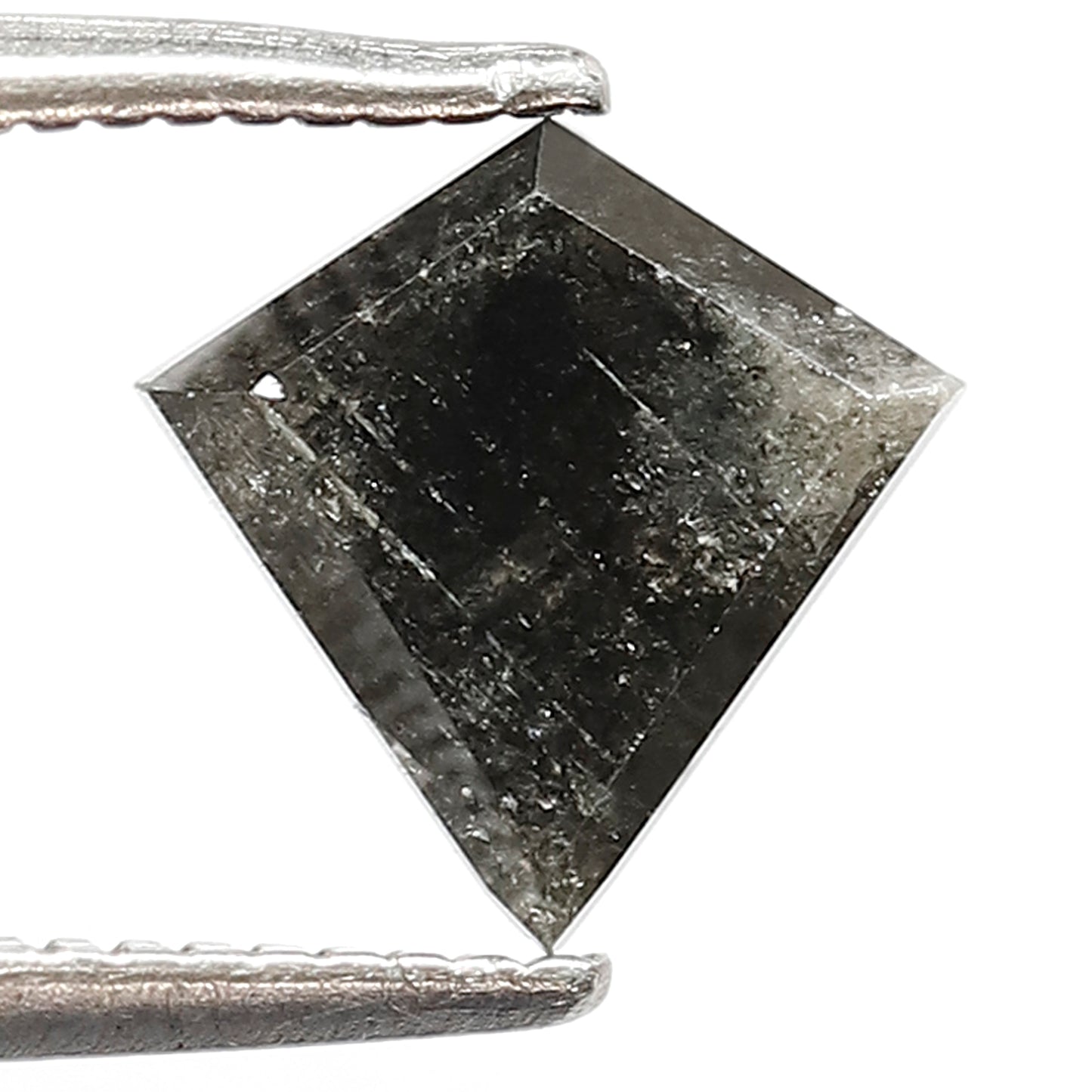 1.34 CT Kite Shape Salt and Pepper Diamond | Natural Grey Black Loose Diamond | Geometric Rustic Engagement Ring Stone | 7.7 x 7.6 MM