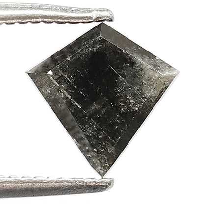 1.34 CT Kite Shape Salt and Pepper Diamond | Natural Grey Black Loose Diamond | Geometric Rustic Engagement Ring Stone | 7.7 x 7.6 MM