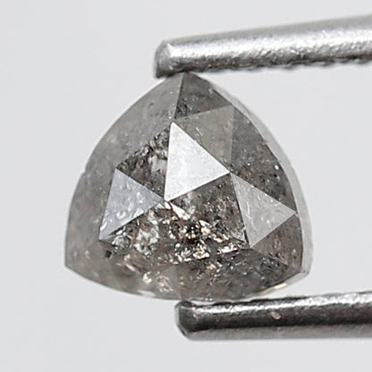 0.67 Ct Triangle Shape Salt and Pepper Diamond 4.90 MM Grey Black Color Natural Loose Diamond