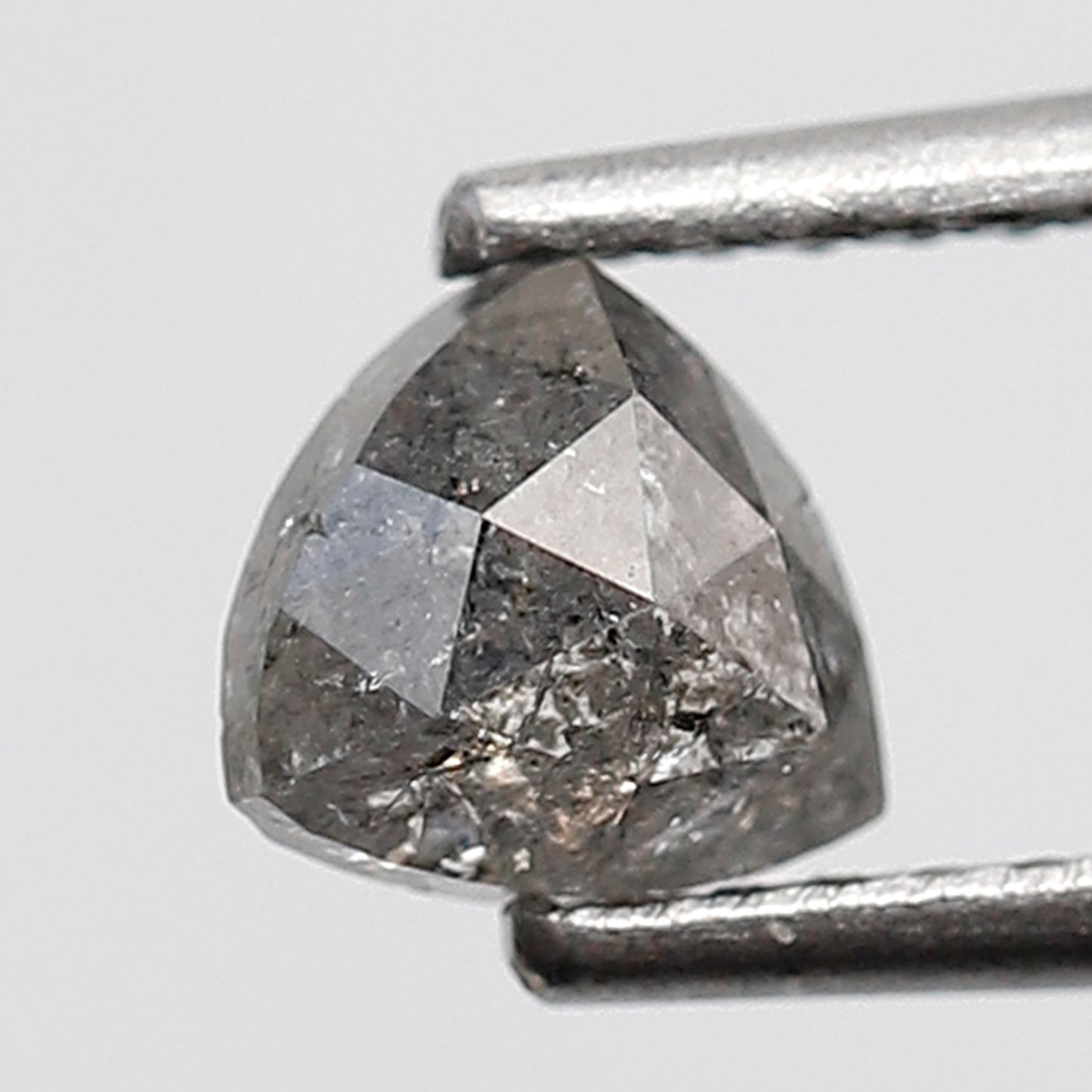 0.67 Ct Triangle Shape Salt and Pepper Diamond 4.90 MM Grey Black Color Natural Loose Diamond
