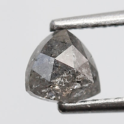 0.67 Ct Triangle Shape Salt and Pepper Diamond 4.90 MM Grey Black Color Natural Loose Diamond