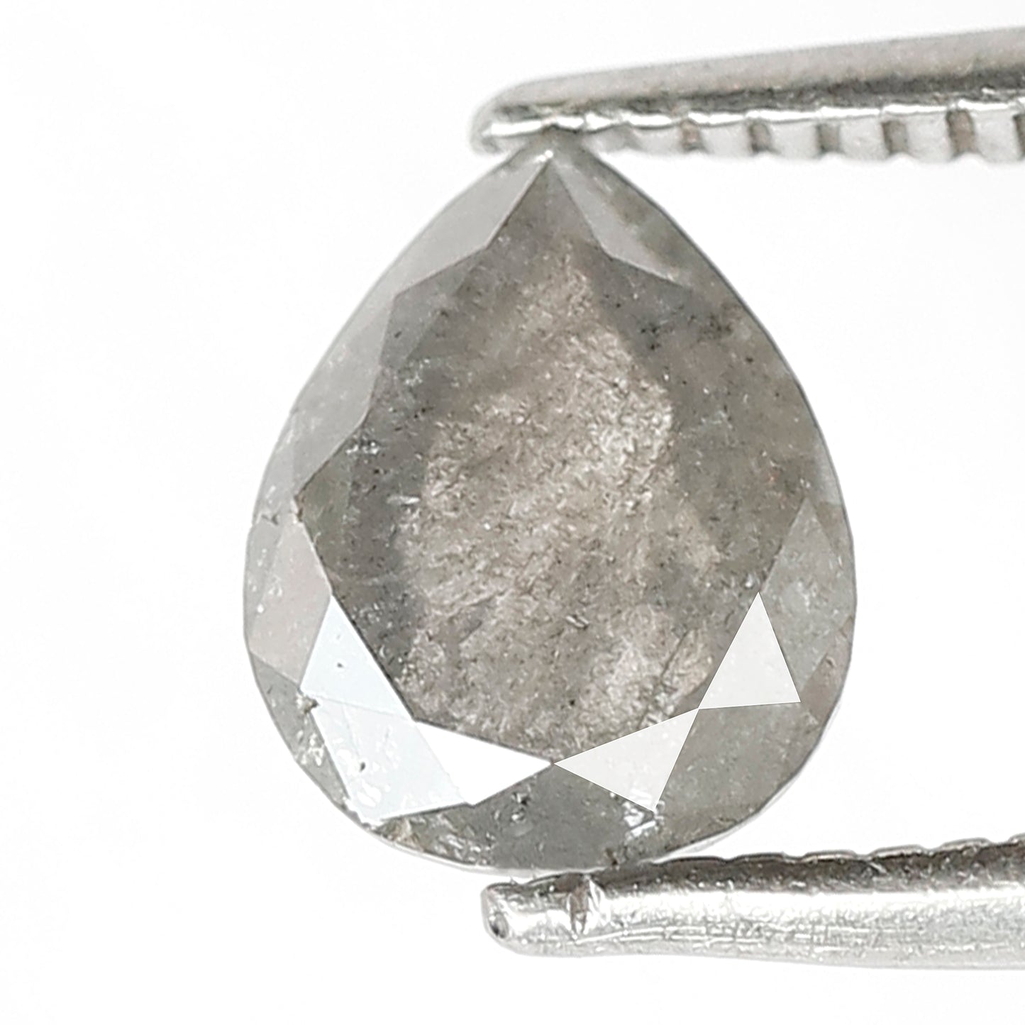 1.05 CT Pear Shape Salt and Pepper Diamond | Natural Grey Loose Diamond | Rustic Pear Engagement Ring Stone | 7.1 x 5.7 MM