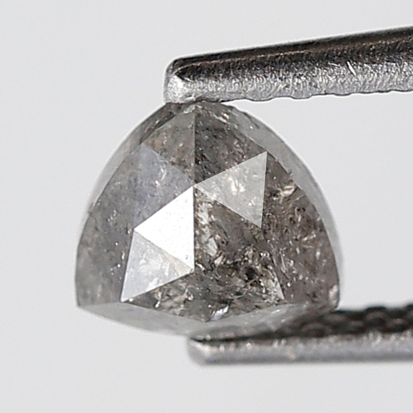 0.67 Ct Triangle Shape Salt and Pepper Diamond 4.90 MM Grey Black Color Natural Loose Diamond