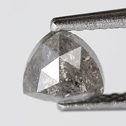 0.67 Ct Triangle Shape Salt and Pepper Diamond 4.90 MM Grey Black Color Natural Loose Diamond