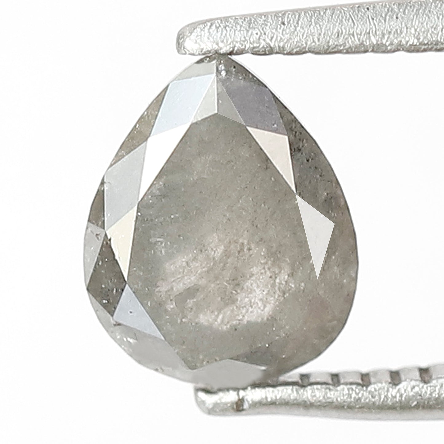 1.05 CT Pear Shape Salt and Pepper Diamond | Natural Grey Loose Diamond | Rustic Pear Engagement Ring Stone | 7.1 x 5.7 MM