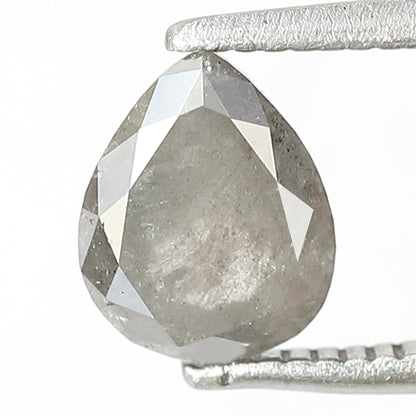 1.05 CT Pear Shape Salt and Pepper Diamond | Natural Grey Loose Diamond | Rustic Pear Engagement Ring Stone | 7.1 x 5.7 MM