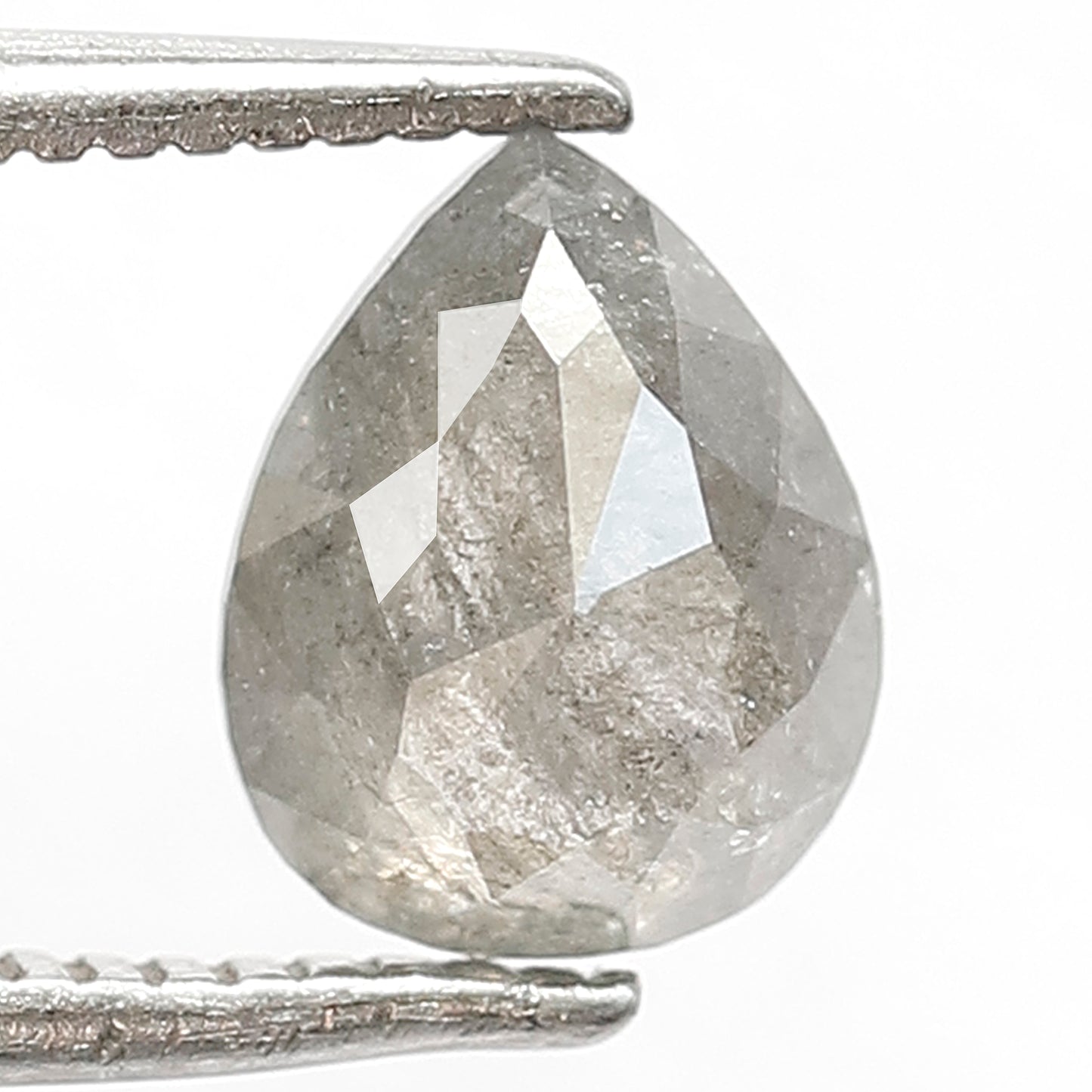 1.05 CT Pear Shape Salt and Pepper Diamond | Natural Grey Loose Diamond | Rustic Pear Engagement Ring Stone | 7.1 x 5.7 MM