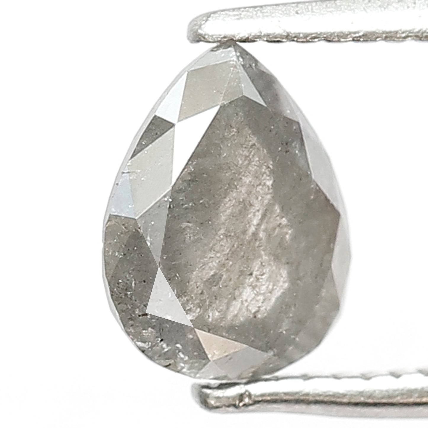 1.05 CT Pear Shape Salt and Pepper Diamond | Natural Grey Loose Diamond | Rustic Pear Engagement Ring Stone | 7.1 x 5.7 MM