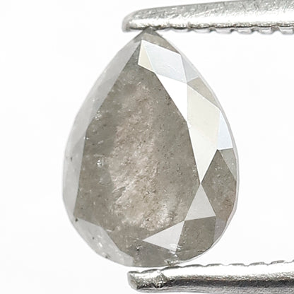 1.05 CT Pear Shape Salt and Pepper Diamond | Natural Grey Loose Diamond | Rustic Pear Engagement Ring Stone | 7.1 x 5.7 MM