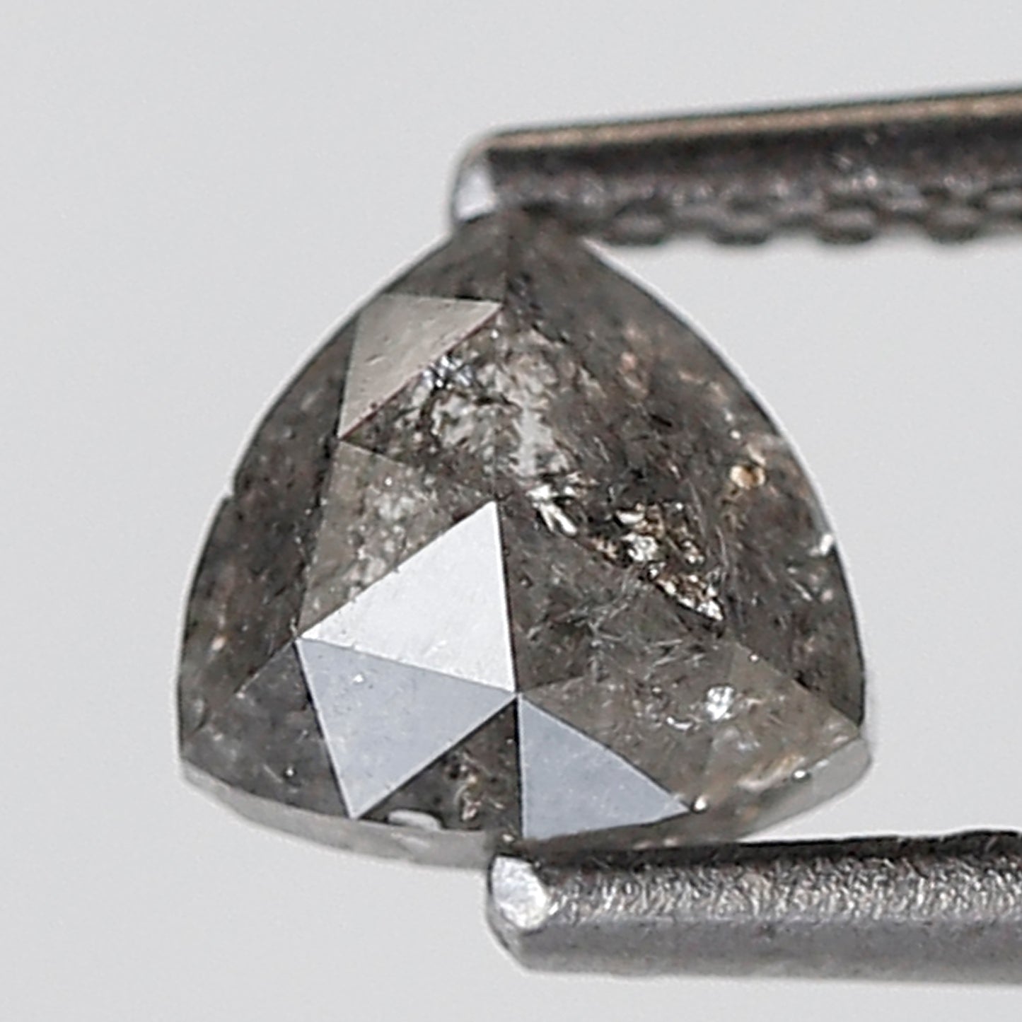 0.67 Ct Triangle Shape Salt and Pepper Diamond 4.90 MM Grey Black Color Natural Loose Diamond