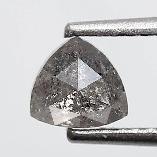 0.67 Ct Triangle Shape Salt and Pepper Diamond 4.90 MM Grey Black Color Natural Loose Diamond