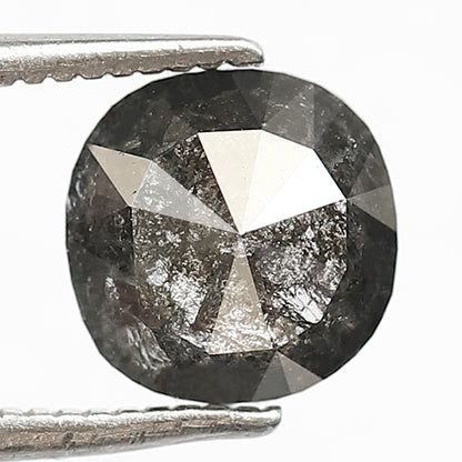 1.52 CT Cushion Salt and Pepper Diamond | Natural Grey Black Loose Diamond | Rustic Cushion Engagement Ring Stone | 7.2 x 7.2 MM