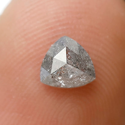 0.67 Ct Triangle Shape Salt and Pepper Diamond 4.90 MM Grey Black Color Natural Loose Diamond