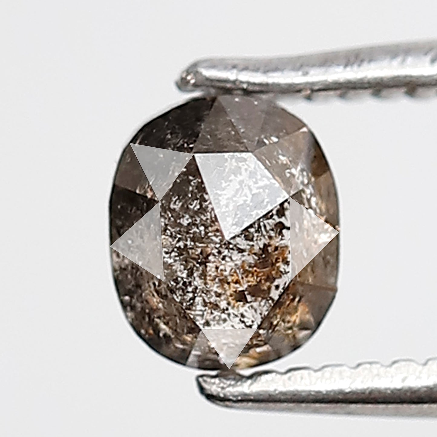 0.58 Ct Oval Shape Salt and Pepper Diamond 5 MM Grey Black Color Natural Loose Diamond