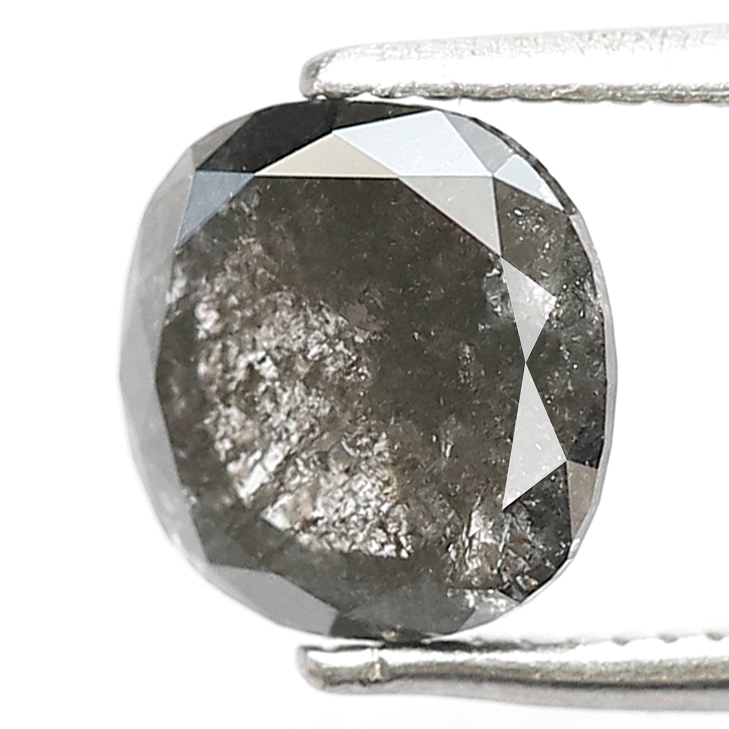 1.52 CT Cushion Salt and Pepper Diamond | Natural Grey Black Loose Diamond | Rustic Cushion Engagement Ring Stone | 7.2 x 7.2 MM