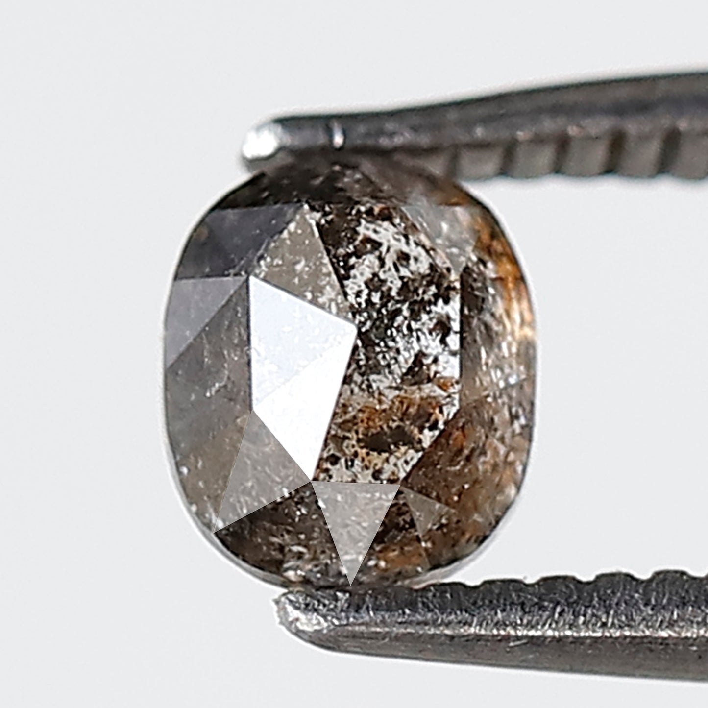 0.58 Ct Oval Shape Salt and Pepper Diamond 5 MM Grey Black Color Natural Loose Diamond