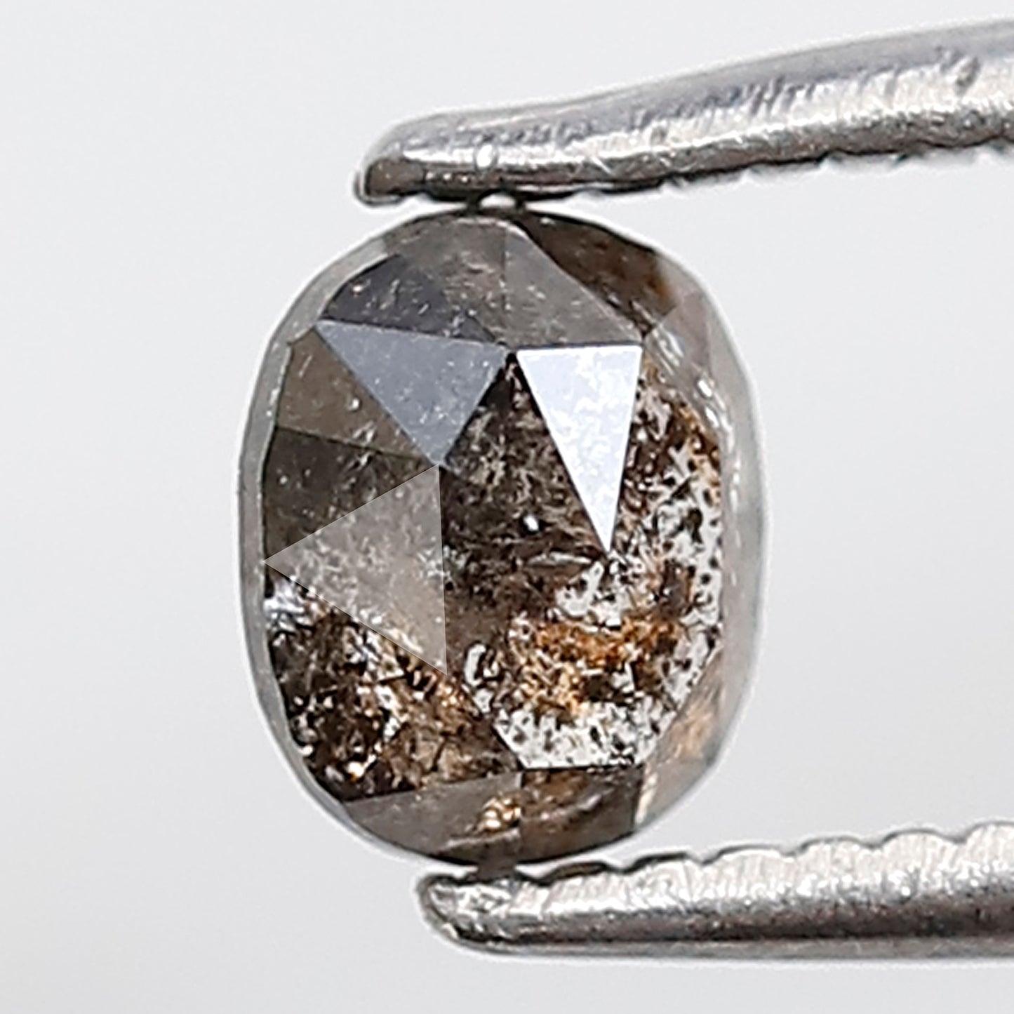 0.58 Ct Oval Shape Salt and Pepper Diamond 5 MM Grey Black Color Natural Loose Diamond