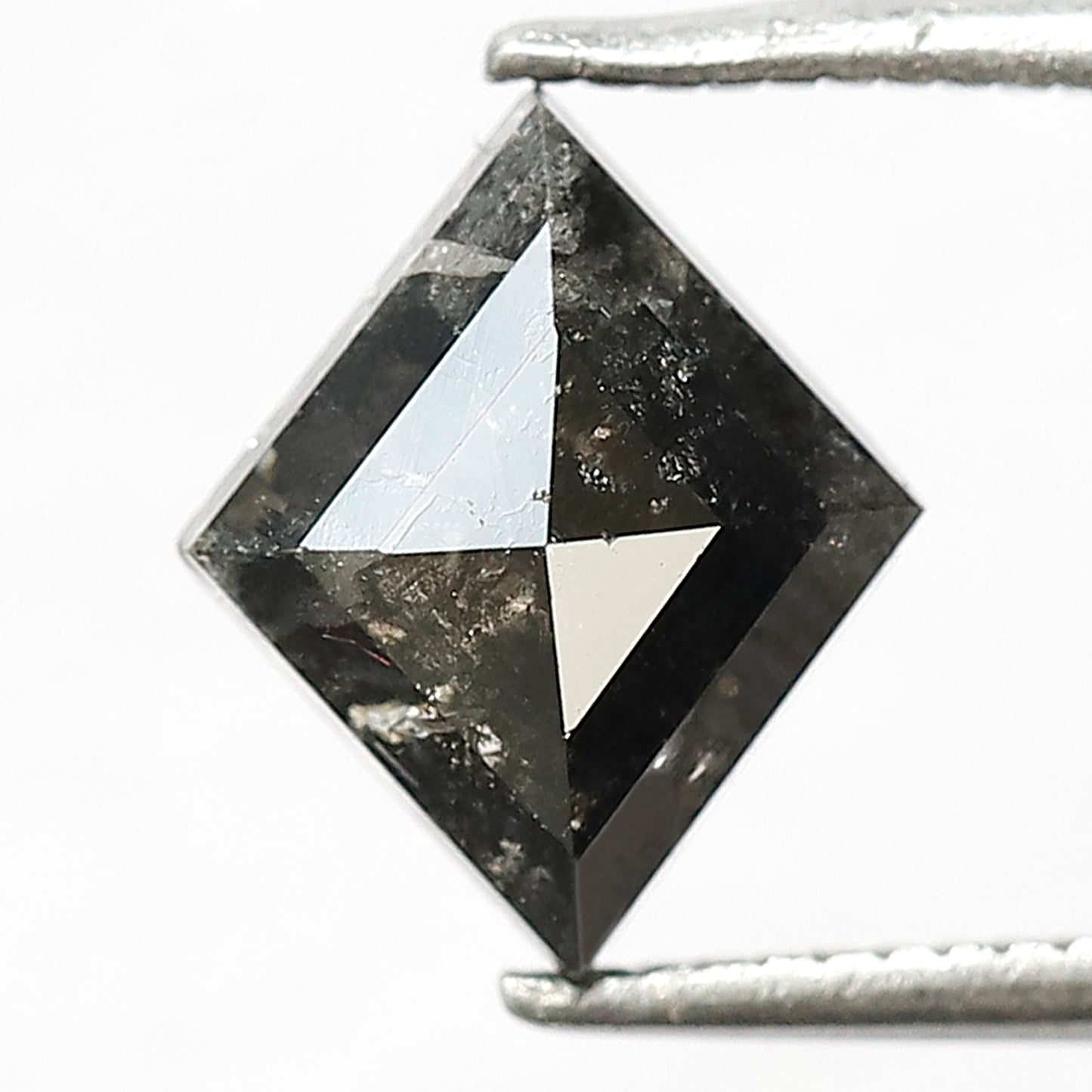1.72 CT Kite Shape Salt and Pepper Diamond | Natural Grey Black Loose Diamond | Geometric Rustic Engagement Ring Stone | 9.4 x 7.9 MM
