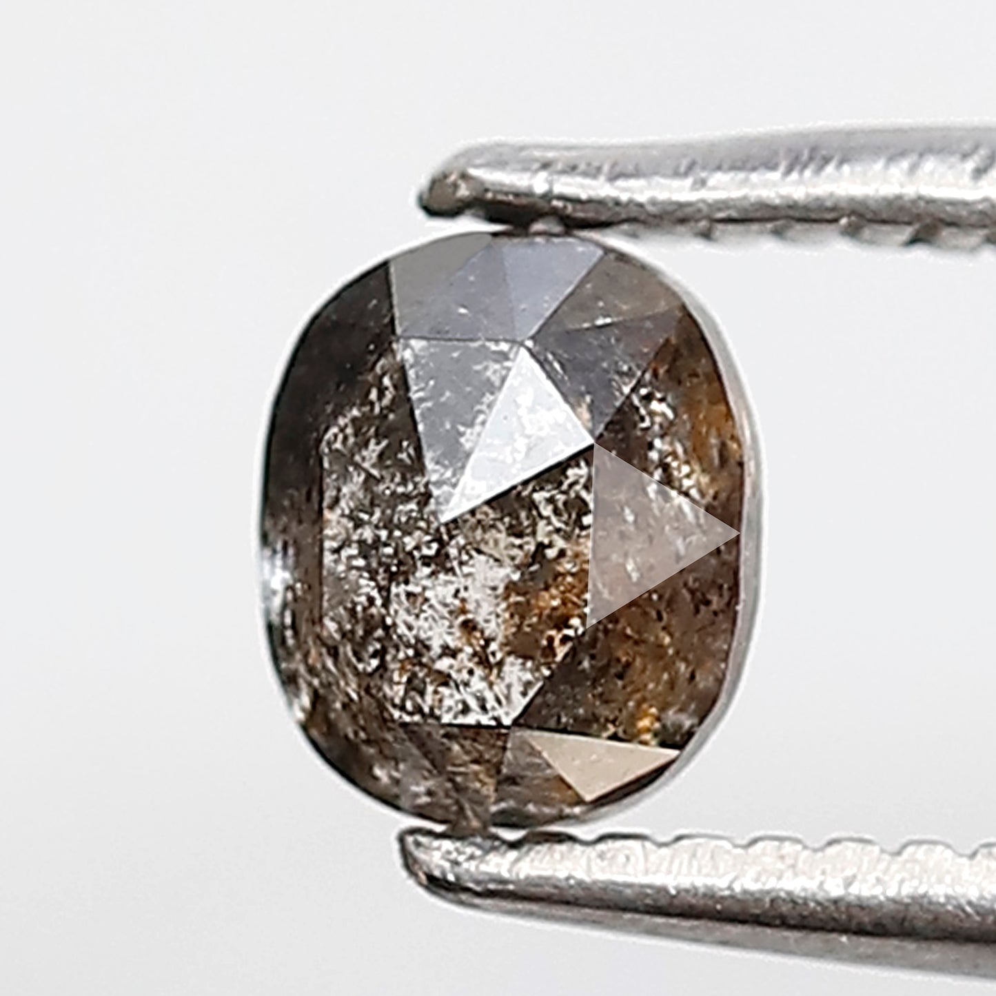 0.58 Ct Oval Shape Salt and Pepper Diamond 5 MM Grey Black Color Natural Loose Diamond
