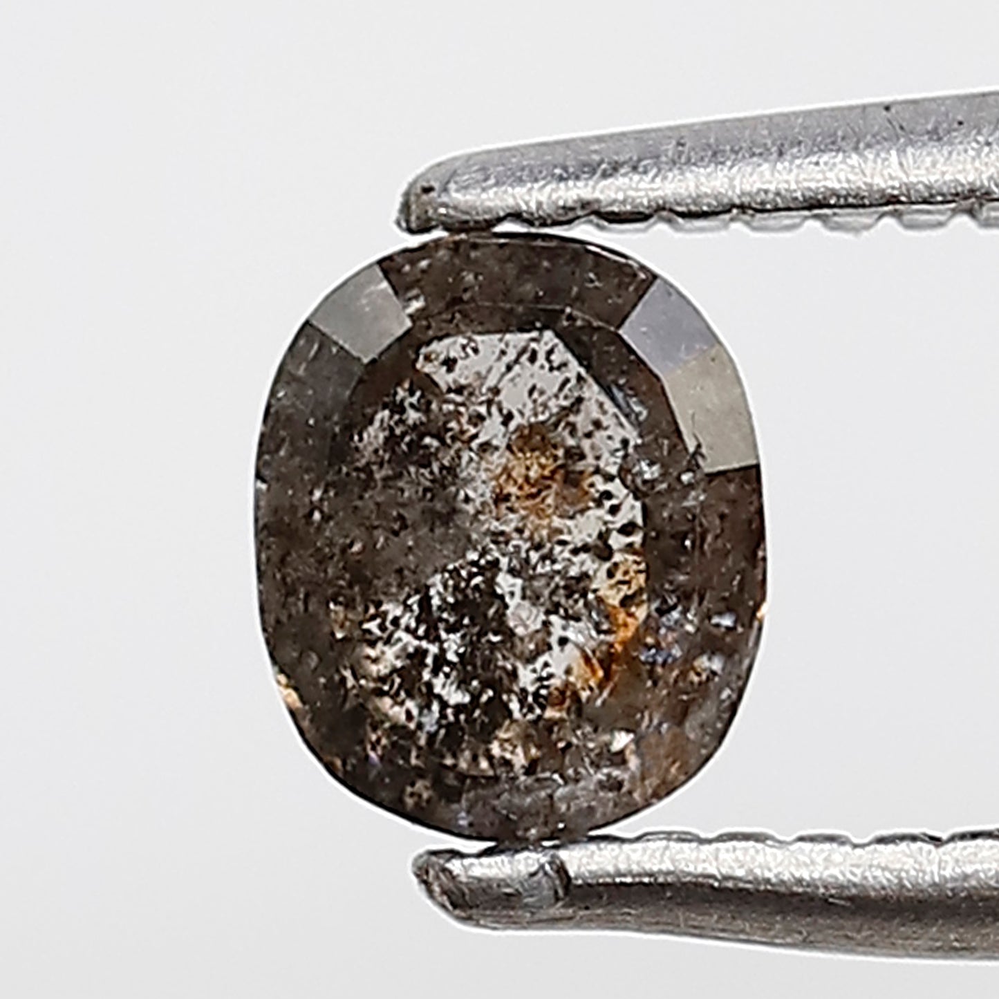 0.58 Ct Oval Shape Salt and Pepper Diamond 5 MM Grey Black Color Natural Loose Diamond