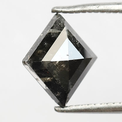 1.72 CT Kite Shape Salt and Pepper Diamond | Natural Grey Black Loose Diamond | Geometric Rustic Engagement Ring Stone | 9.4 x 7.9 MM