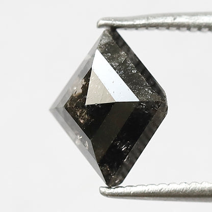 1.72 CT Kite Shape Salt and Pepper Diamond | Natural Grey Black Loose Diamond | Geometric Rustic Engagement Ring Stone | 9.4 x 7.9 MM
