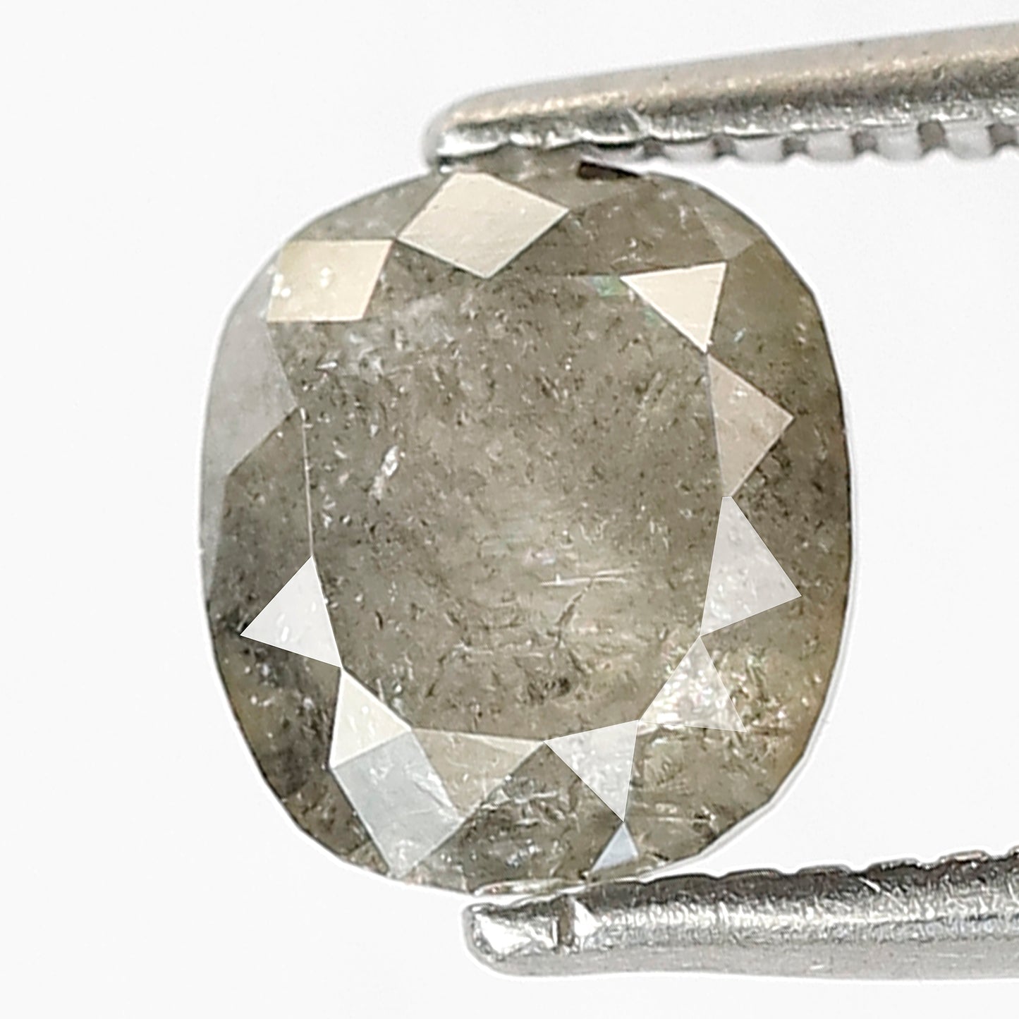 1.41 CT Cushion Salt and Pepper Diamond | Natural Grey Black Loose Diamond | Rustic Cushion Engagement Ring Stone | 6.7 x 6.0 MM