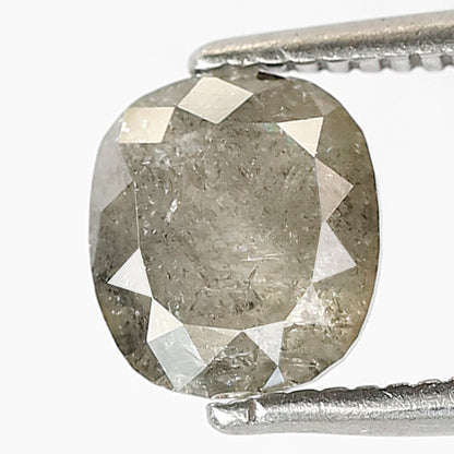 1.41 CT Cushion Salt and Pepper Diamond | Natural Grey Black Loose Diamond | Rustic Cushion Engagement Ring Stone | 6.7 x 6.0 MM