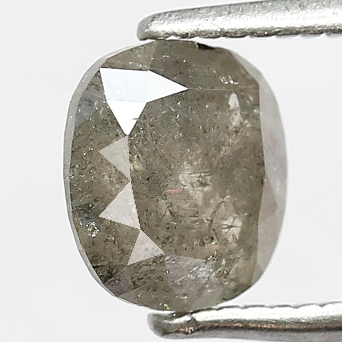 1.41 CT Cushion Salt and Pepper Diamond | Natural Grey Black Loose Diamond | Rustic Cushion Engagement Ring Stone | 6.7 x 6.0 MM