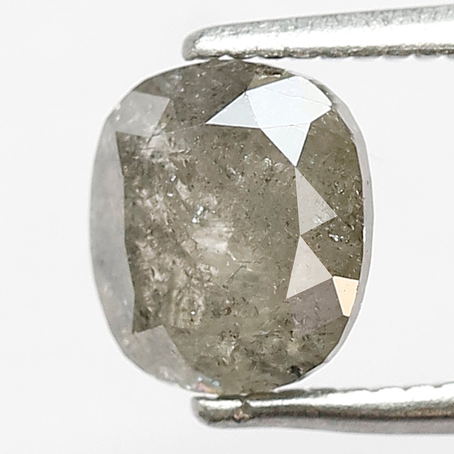 1.41 CT Cushion Salt and Pepper Diamond | Natural Grey Black Loose Diamond | Rustic Cushion Engagement Ring Stone | 6.7 x 6.0 MM