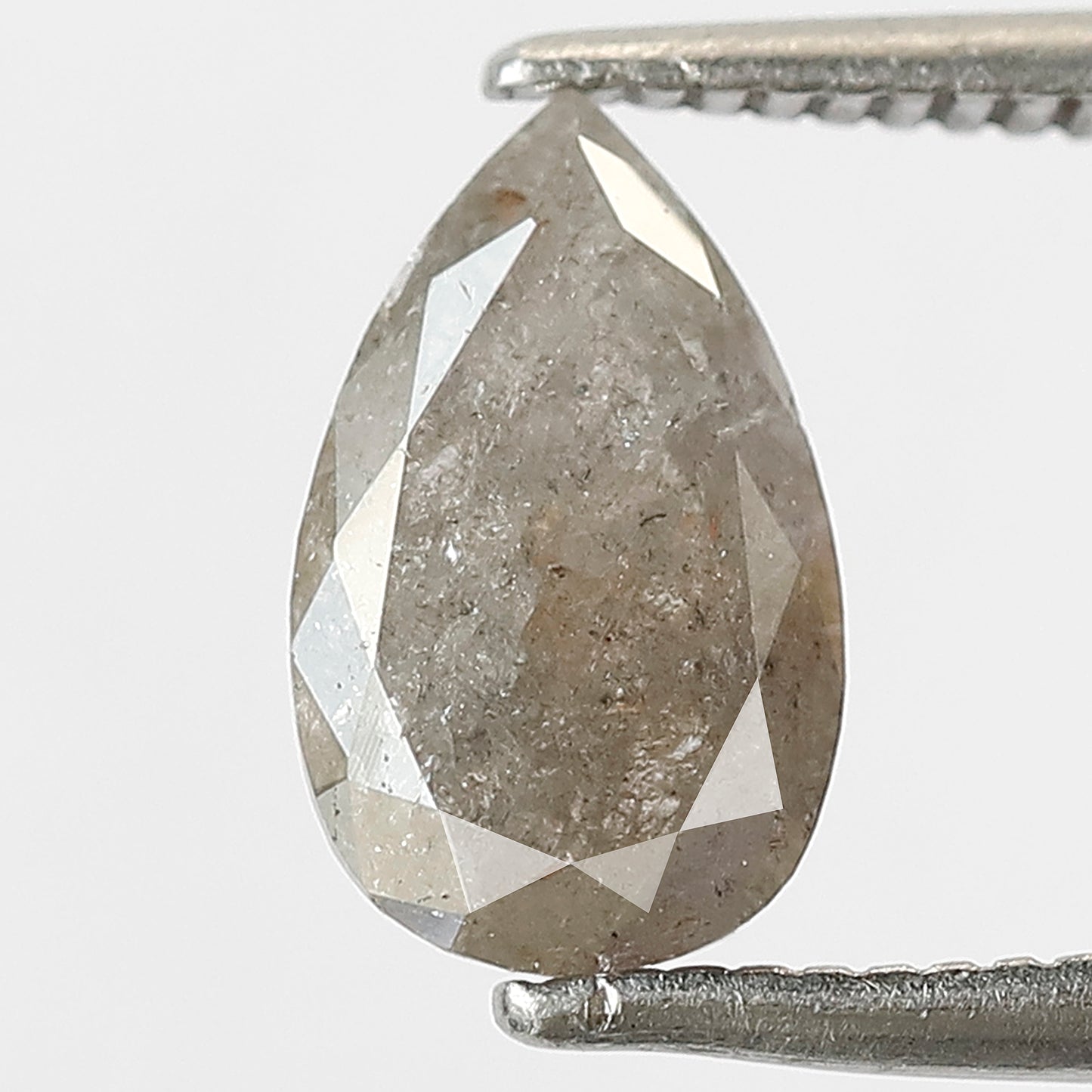 1.28 CT Pear Shape Salt and Pepper Diamond | Natural Grey Black Loose Diamond | Rustic Pear Engagement Ring Stone | 9.2 x 5.6 MM