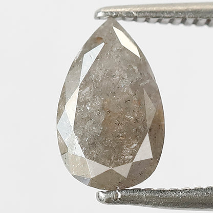 1.28 CT Pear Shape Salt and Pepper Diamond | Natural Grey Black Loose Diamond | Rustic Pear Engagement Ring Stone | 9.2 x 5.6 MM