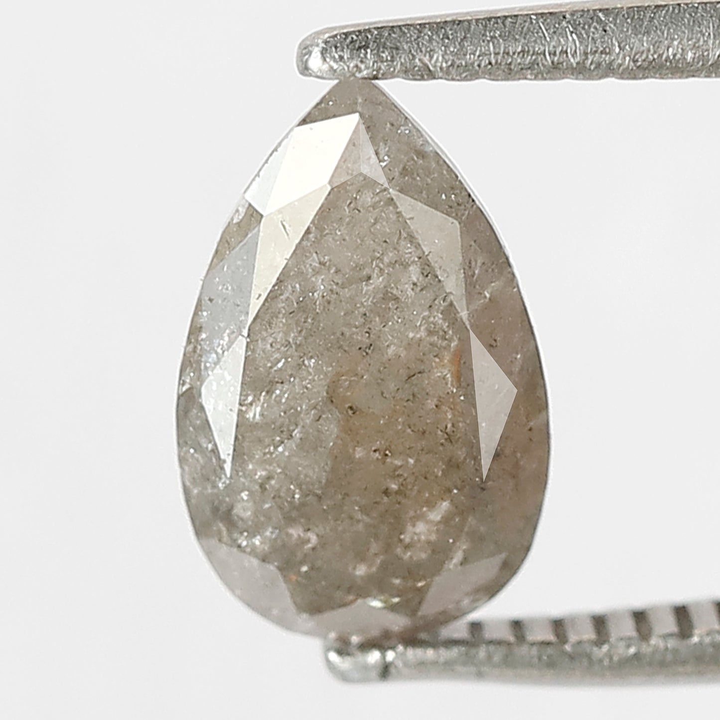 1.28 CT Pear Shape Salt and Pepper Diamond | Natural Grey Black Loose Diamond | Rustic Pear Engagement Ring Stone | 9.2 x 5.6 MM