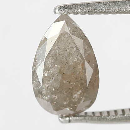 1.28 CT Pear Shape Salt and Pepper Diamond | Natural Grey Black Loose Diamond | Rustic Pear Engagement Ring Stone | 9.2 x 5.6 MM