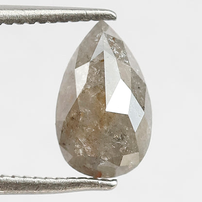 1.28 CT Pear Shape Salt and Pepper Diamond | Natural Grey Black Loose Diamond | Rustic Pear Engagement Ring Stone | 9.2 x 5.6 MM