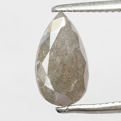 1.28 CT Pear Shape Salt and Pepper Diamond | Natural Grey Black Loose Diamond | Rustic Pear Engagement Ring Stone | 9.2 x 5.6 MM