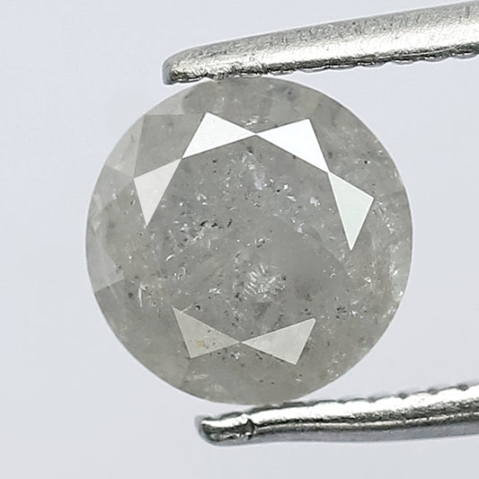 1.53 CT Splendid Smokey Grey Back Loose Ethically Sourced Round Brilliant Cut Diamond Made For Six Prong Ring