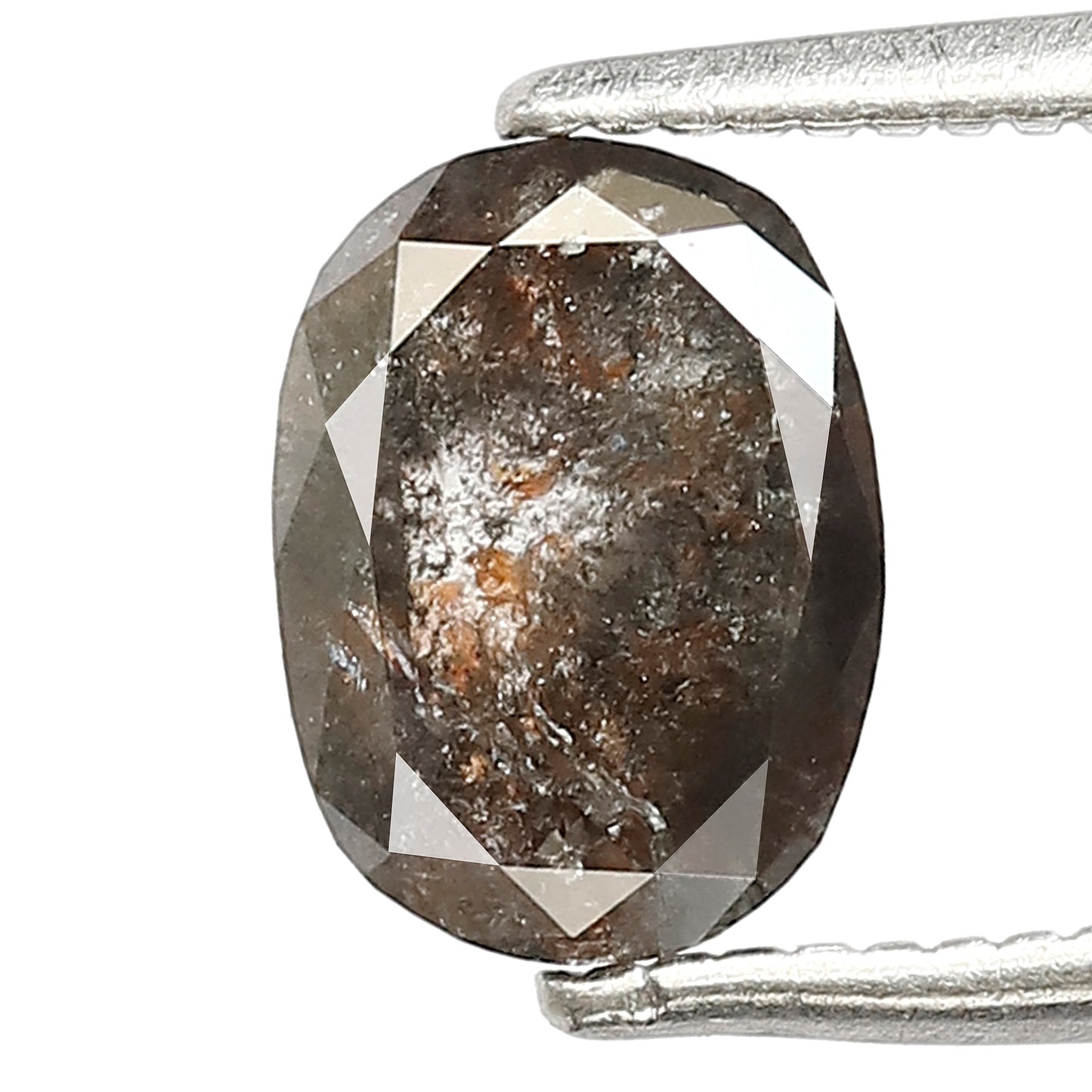 1.29 CT Oval Salt and Pepper Diamond | Natural Grey Black Loose Diamond | Rustic Oval Engagement Ring Stone | 7.6 x 5.6 MM