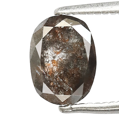 1.29 CT Oval Salt and Pepper Diamond | Natural Grey Black Loose Diamond | Rustic Oval Engagement Ring Stone | 7.6 x 5.6 MM