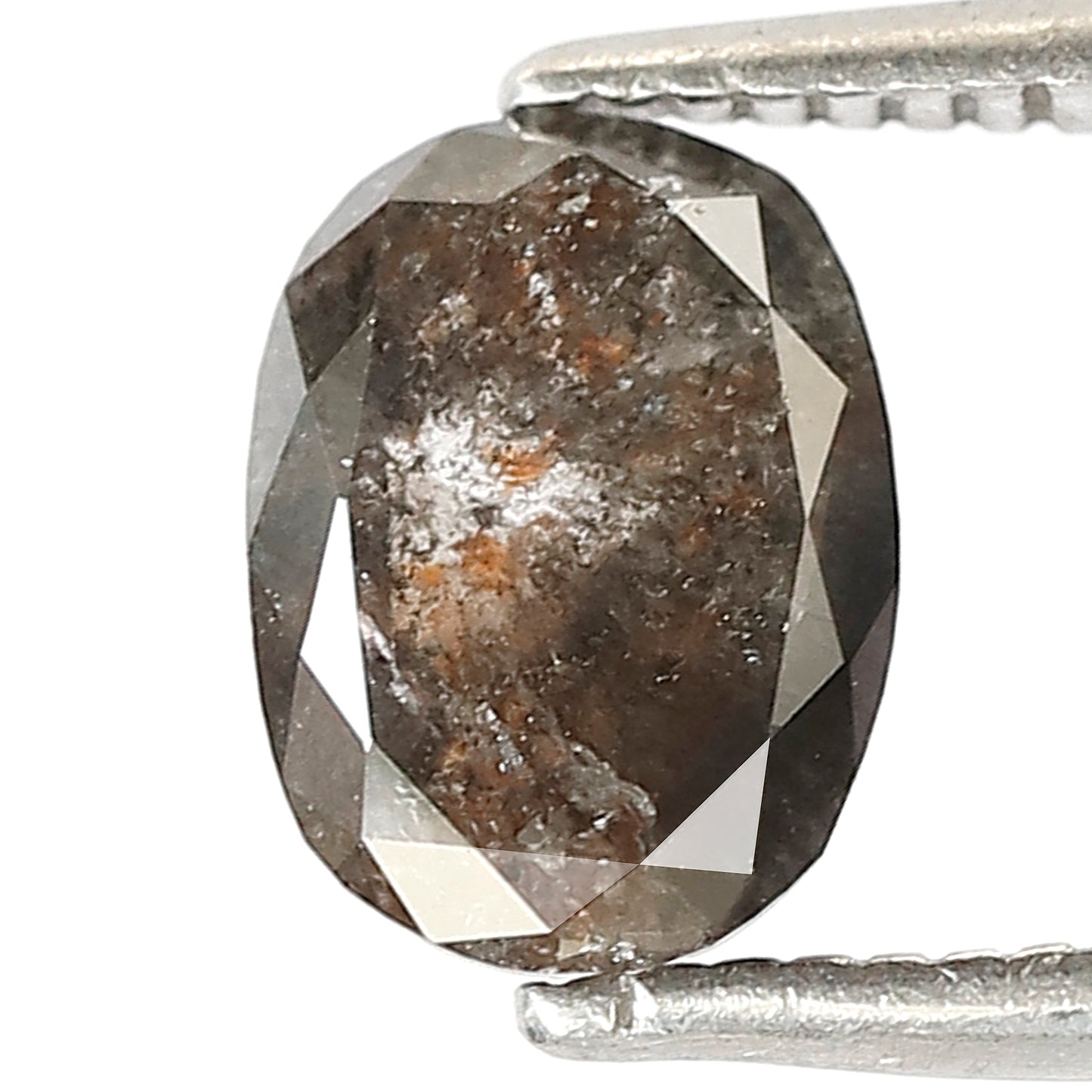 1.29 CT Oval Salt and Pepper Diamond | Natural Grey Black Loose Diamond | Rustic Oval Engagement Ring Stone | 7.6 x 5.6 MM