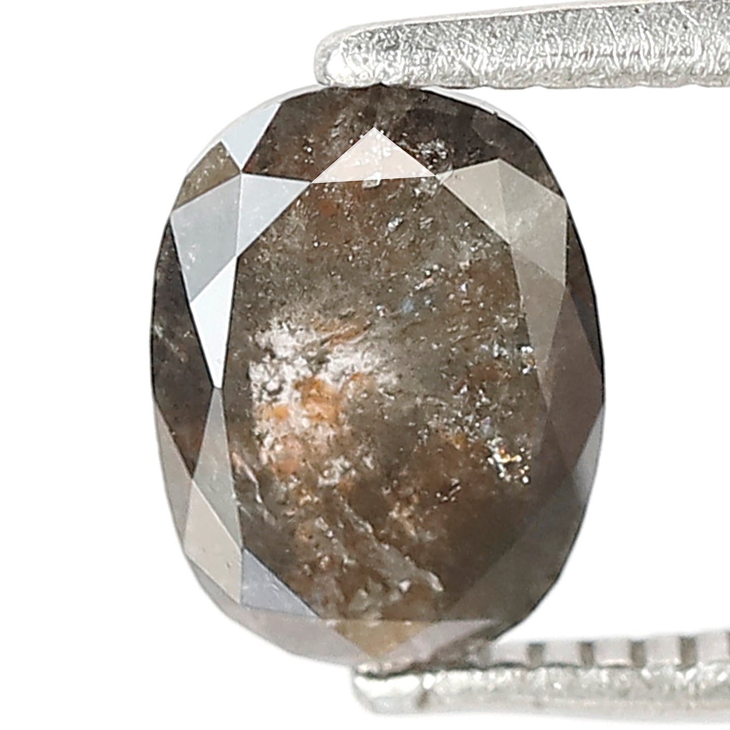 1.29 CT Oval Salt and Pepper Diamond | Natural Grey Black Loose Diamond | Rustic Oval Engagement Ring Stone | 7.6 x 5.6 MM
