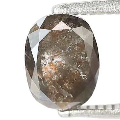 1.29 CT Oval Salt and Pepper Diamond | Natural Grey Black Loose Diamond | Rustic Oval Engagement Ring Stone | 7.6 x 5.6 MM