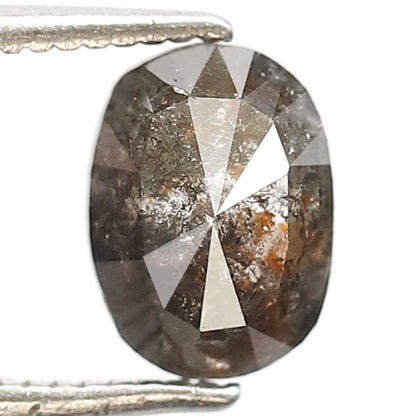 1.29 CT Oval Salt and Pepper Diamond | Natural Grey Black Loose Diamond | Rustic Oval Engagement Ring Stone | 7.6 x 5.6 MM