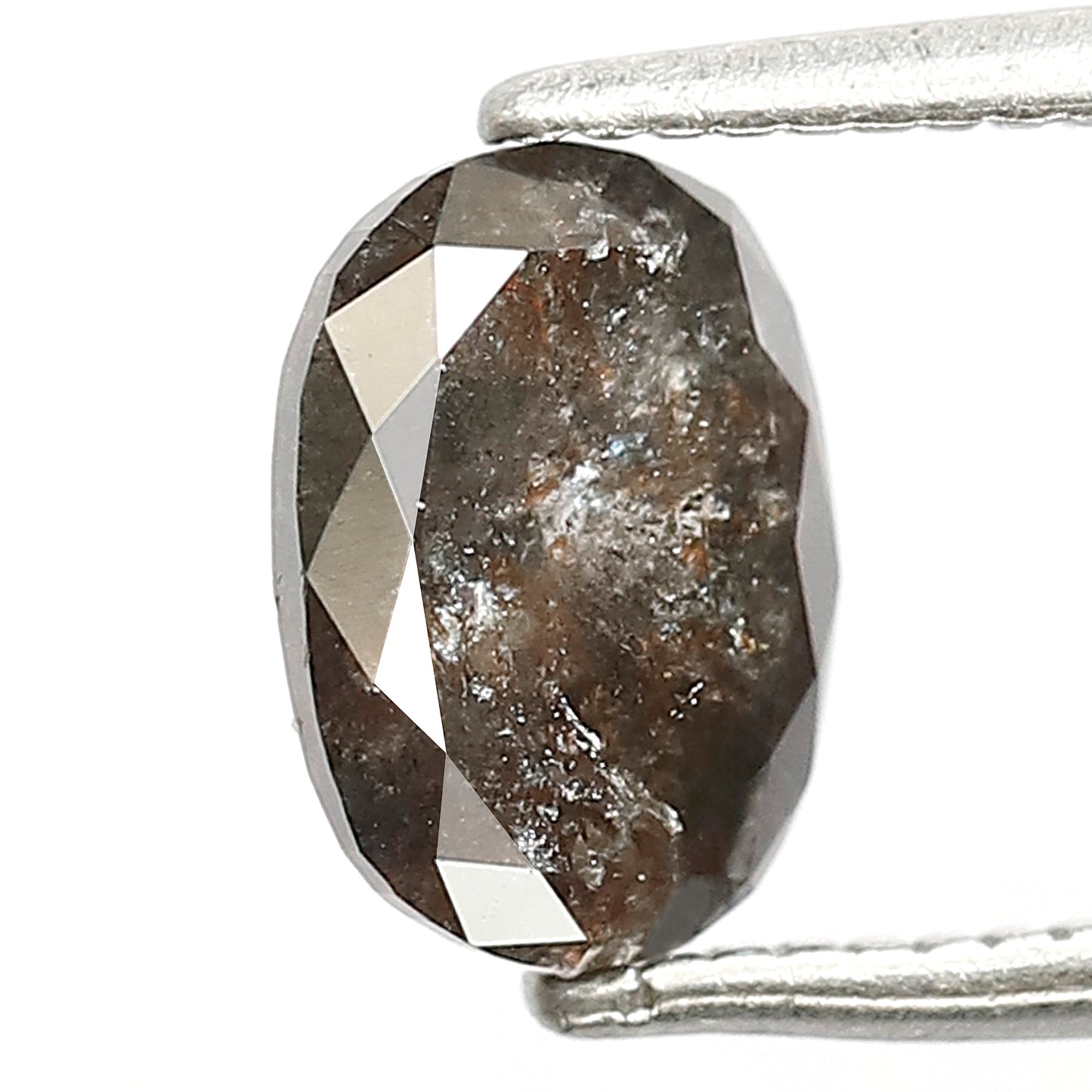 1.29 CT Oval Salt and Pepper Diamond | Natural Grey Black Loose Diamond | Rustic Oval Engagement Ring Stone | 7.6 x 5.6 MM